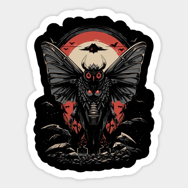 Mothman Art Sticker by Nerdlight Shop